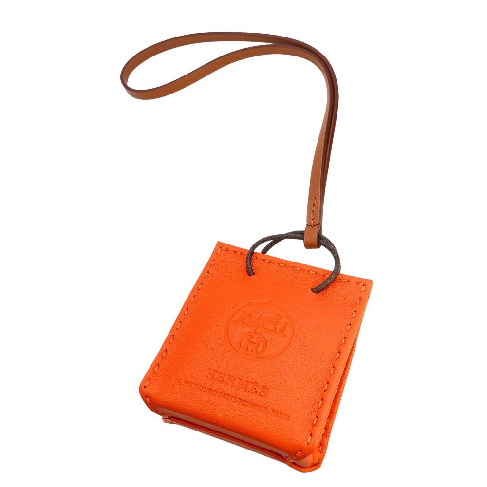 Hermes Bag Charm Sac Orange Agneau Milo — view 3