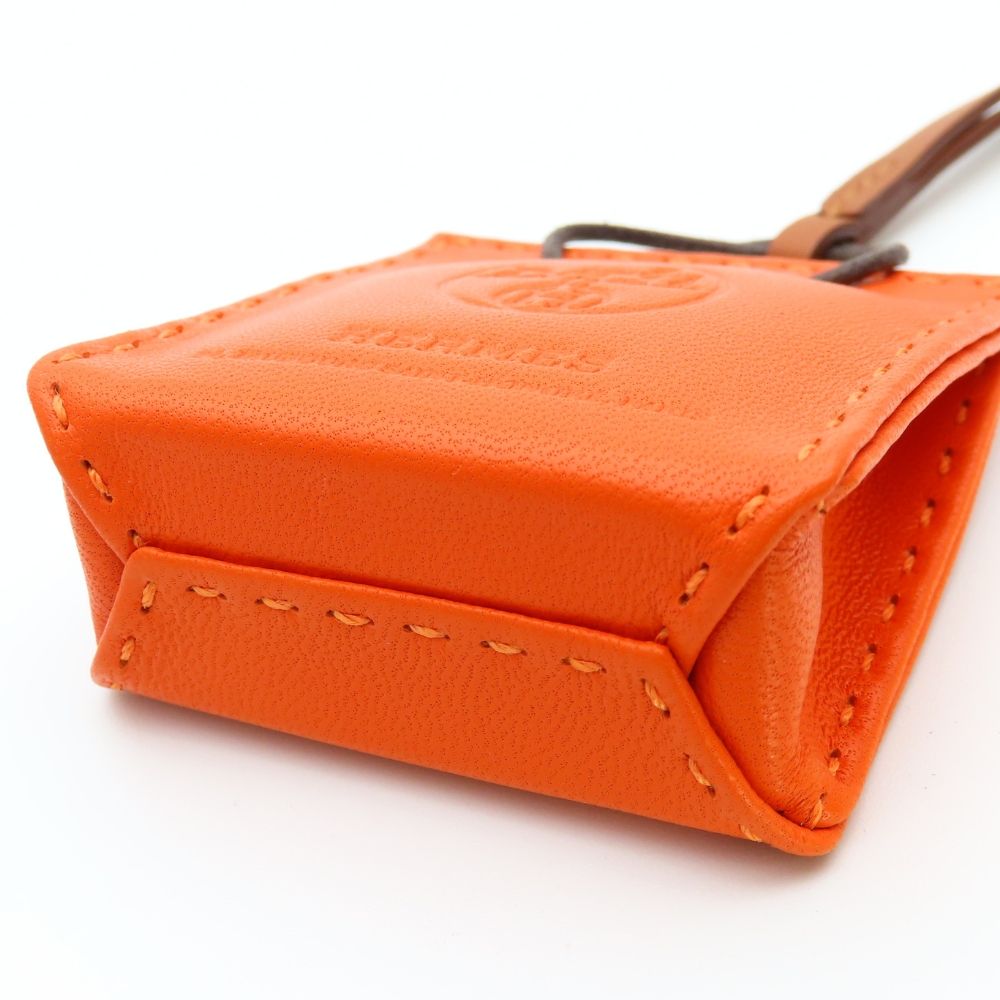 Hermes Bag Charm Sac Orange Agneau Milo — view 4