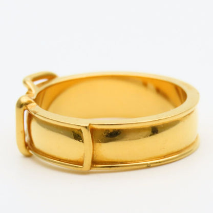 Hermes Scarf Ring Ceinture Belt Motif Metal Gold Plated — view 3