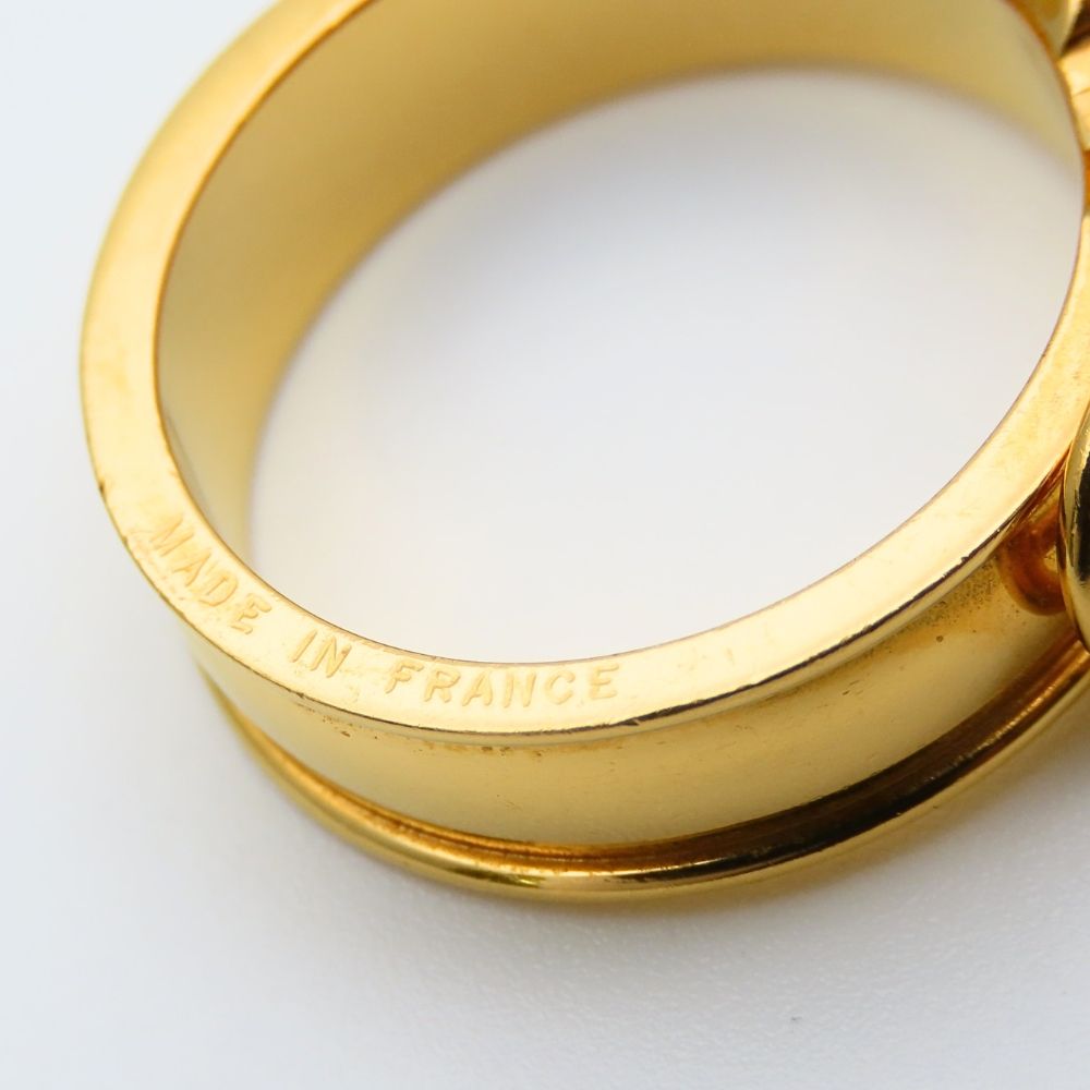 Hermes Scarf Ring Ceinture Belt Motif Metal Gold Plated — view 4