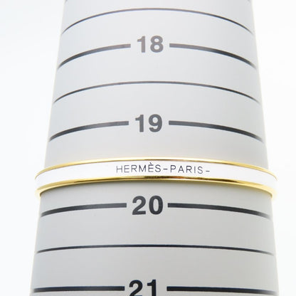 Hermes Bracelet Uni Enamel Metal White Gold Bangle Plated — view 8