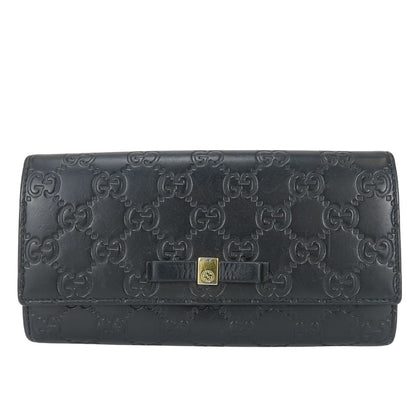 Gucci Wallet Ribbon Marais the Black Gold Guccissima Bifold
