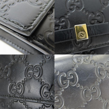 Gucci Wallet Ribbon Marais the Black Gold Guccissima Bifold — view 6