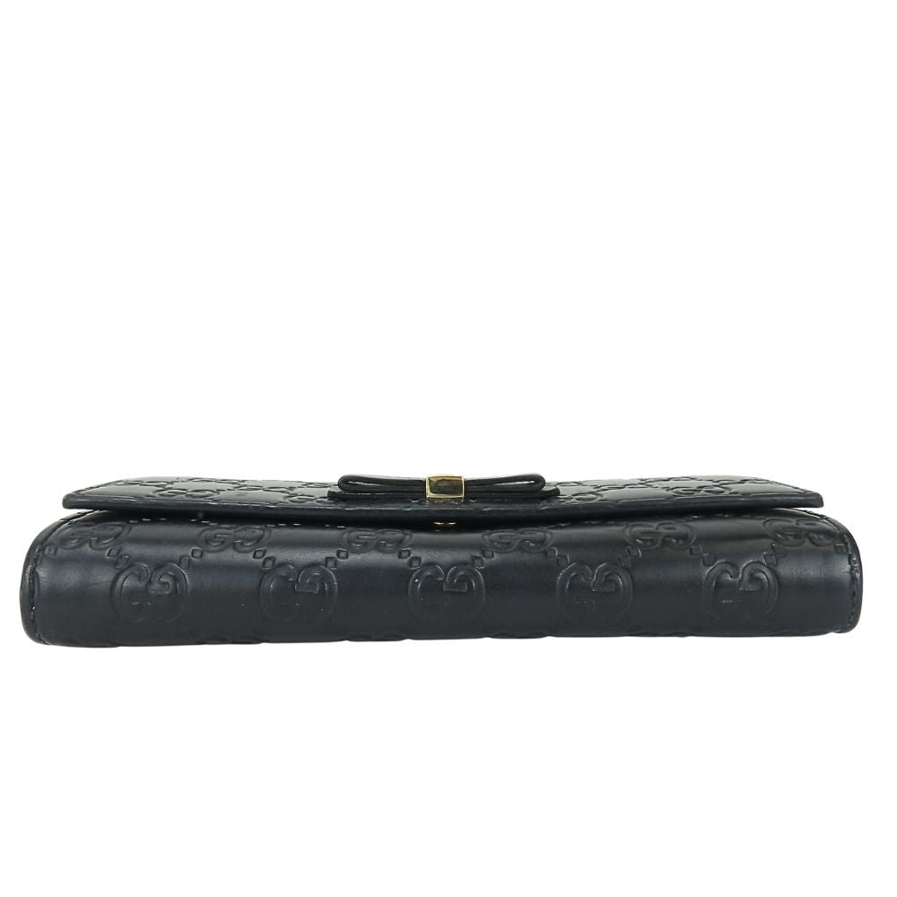 Gucci Wallet Ribbon Marais the Black Gold Guccissima Bifold — view 3