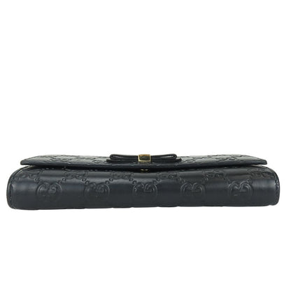 Gucci Wallet Ribbon Marais the Black Gold Guccissima Bifold — view 3