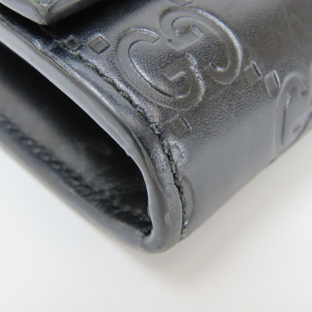 Gucci Wallet Ribbon Marais the Black Gold Guccissima Bifold — view 5