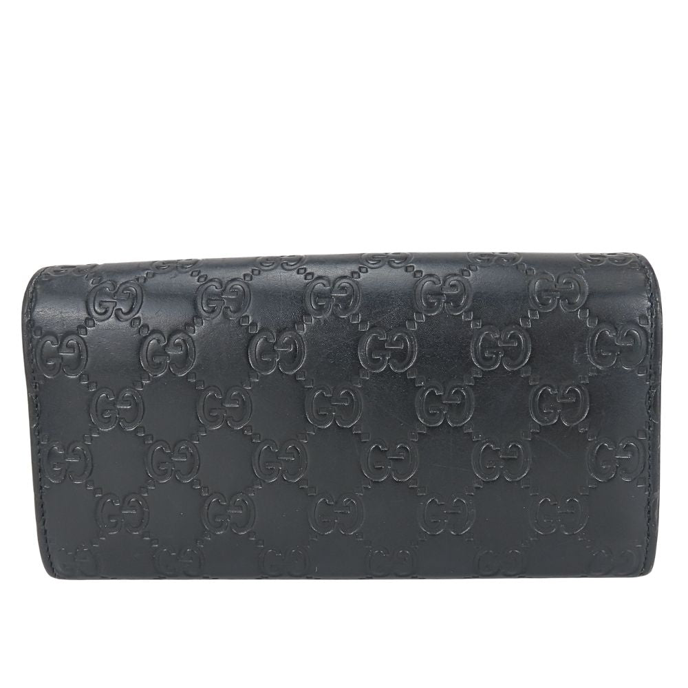 Gucci Wallet Ribbon Marais the Black Gold Guccissima Bifold — view 2