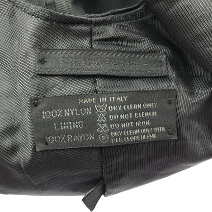 Prada Nylon Logo Embroidery Cap Black — view 6