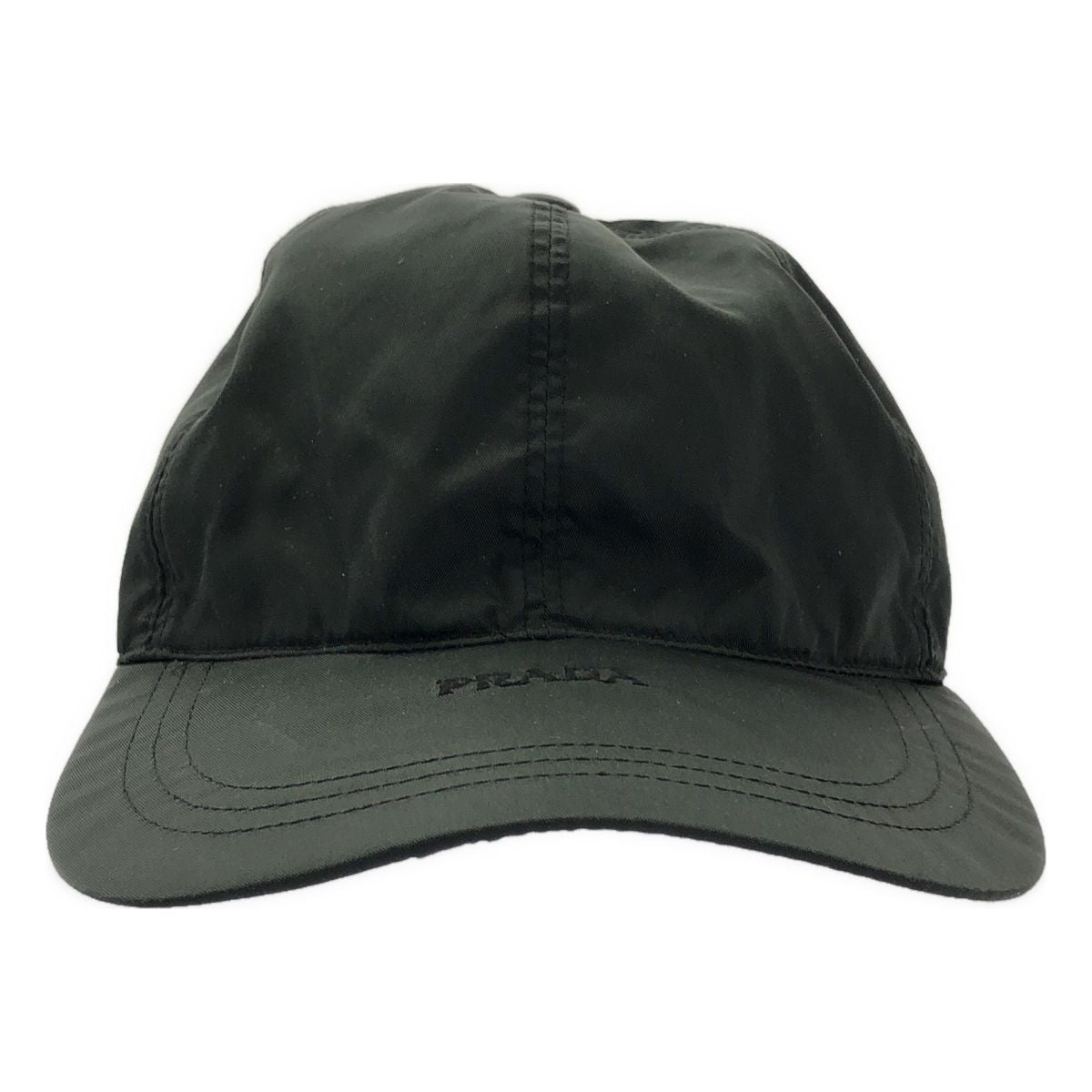 Prada Nylon Logo Embroidery Cap Black — view 2