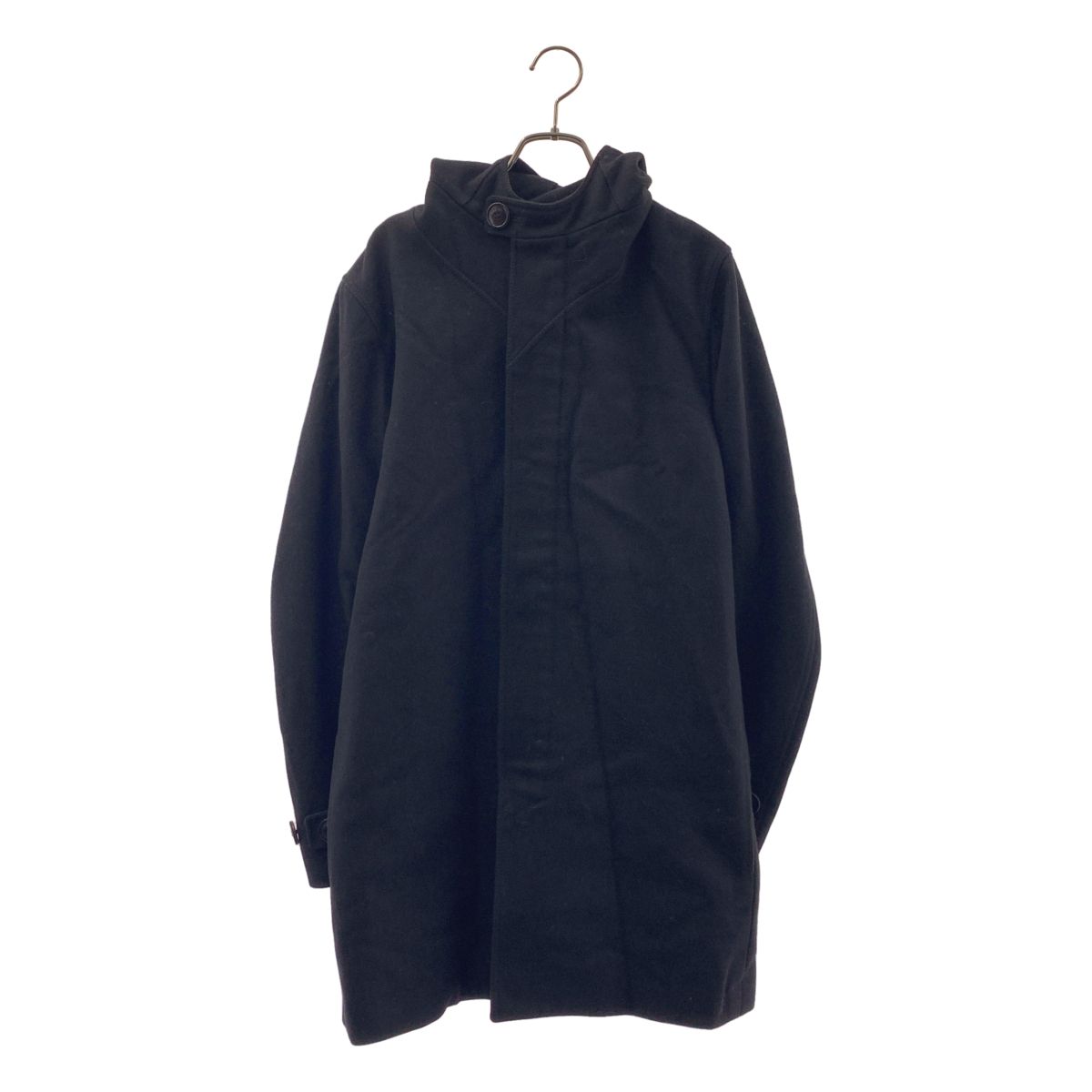 Dior Homme Wool Fly Front Logo Zip Coat Hoodie Fully Lined 46 Black