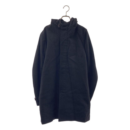 Dior Homme Wool Fly Front Logo Zip Coat Hoodie Fully Lined 46 Black