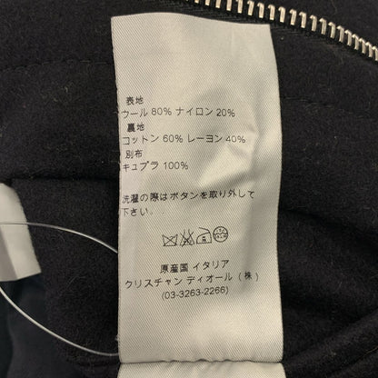 Dior Homme Wool Fly Front Logo Zip Coat Hoodie Fully Lined 46 Black — view 8