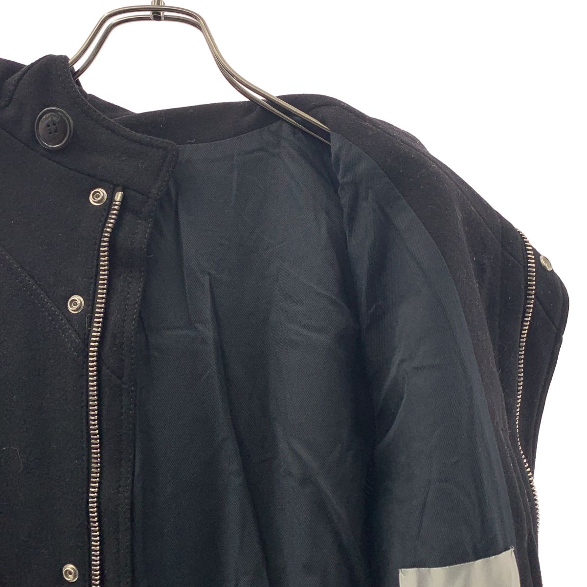 Dior Homme Wool Fly Front Logo Zip Coat Hoodie Fully Lined 46 Black — view 4