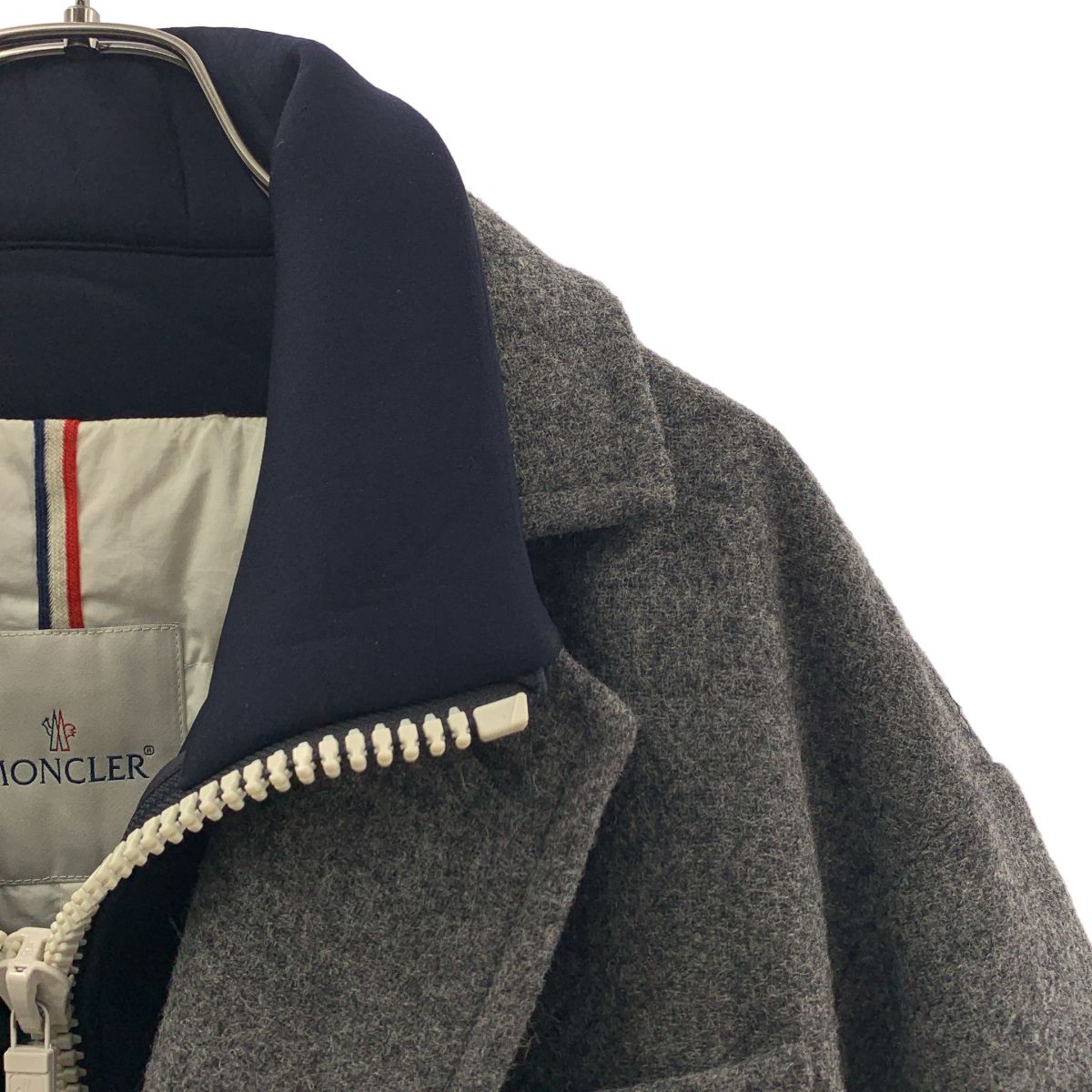 Moncler Max Giubbotto Stand Collar Docking Down Jacket Che Star Coat 2 Gray Navy — view 2