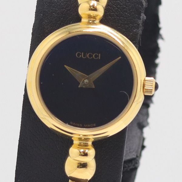 Gucci Quartz Bangle Watch Black Dial