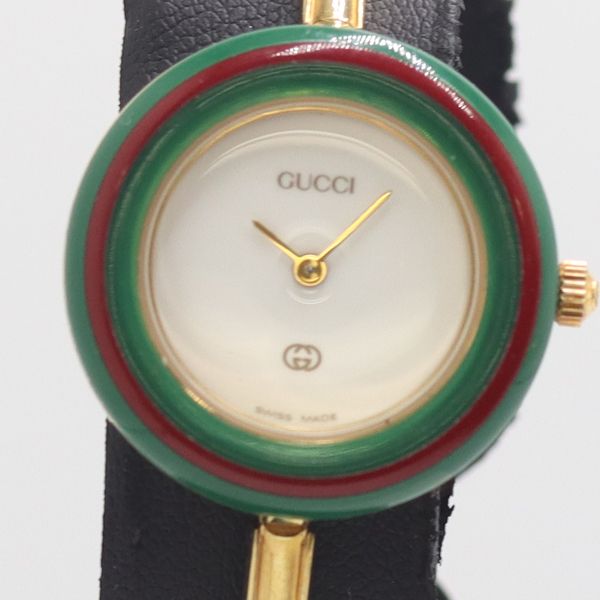 Gucci Change Bezel 11 12 Quartz Bangle Watch White Dial — view 2