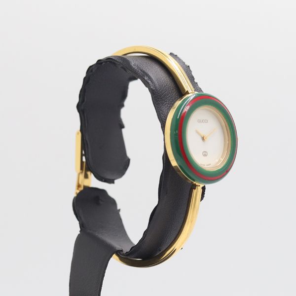 Gucci Change Bezel 11 12 Quartz Bangle Watch White Dial — view 3