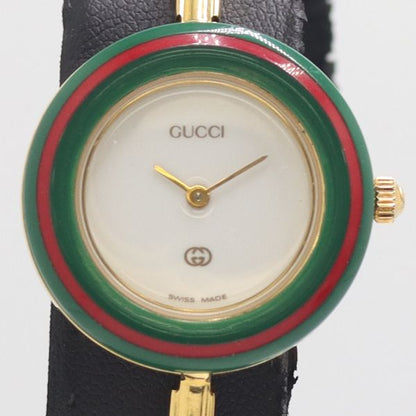 Gucci Change Bezel 11 12 Quartz Bangle Watch White Dial — view 2