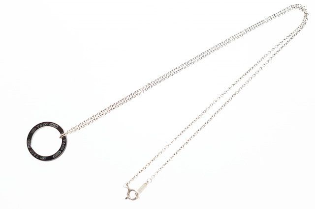 Tiffany & Co Round Circle Titanium Pendant Silver