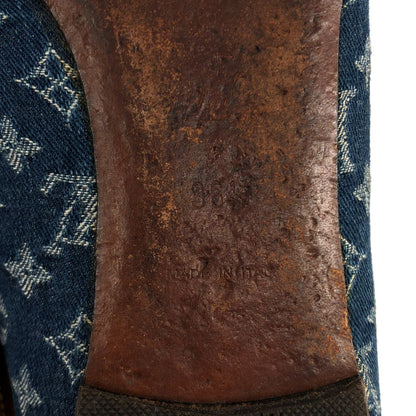 Louis Vuitton Denim Monogram Flat Ballet Shoes 36 Red Indigo — view 6