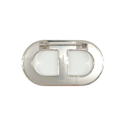 Hermes Chaine D'ancre Epsom Brooch Silver Brown — view 4