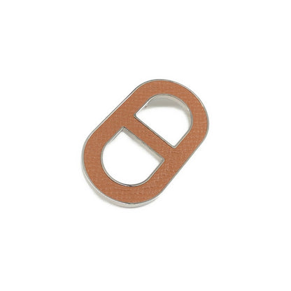 Hermes Chaine D'ancre Epsom Brooch Silver Brown — view 2