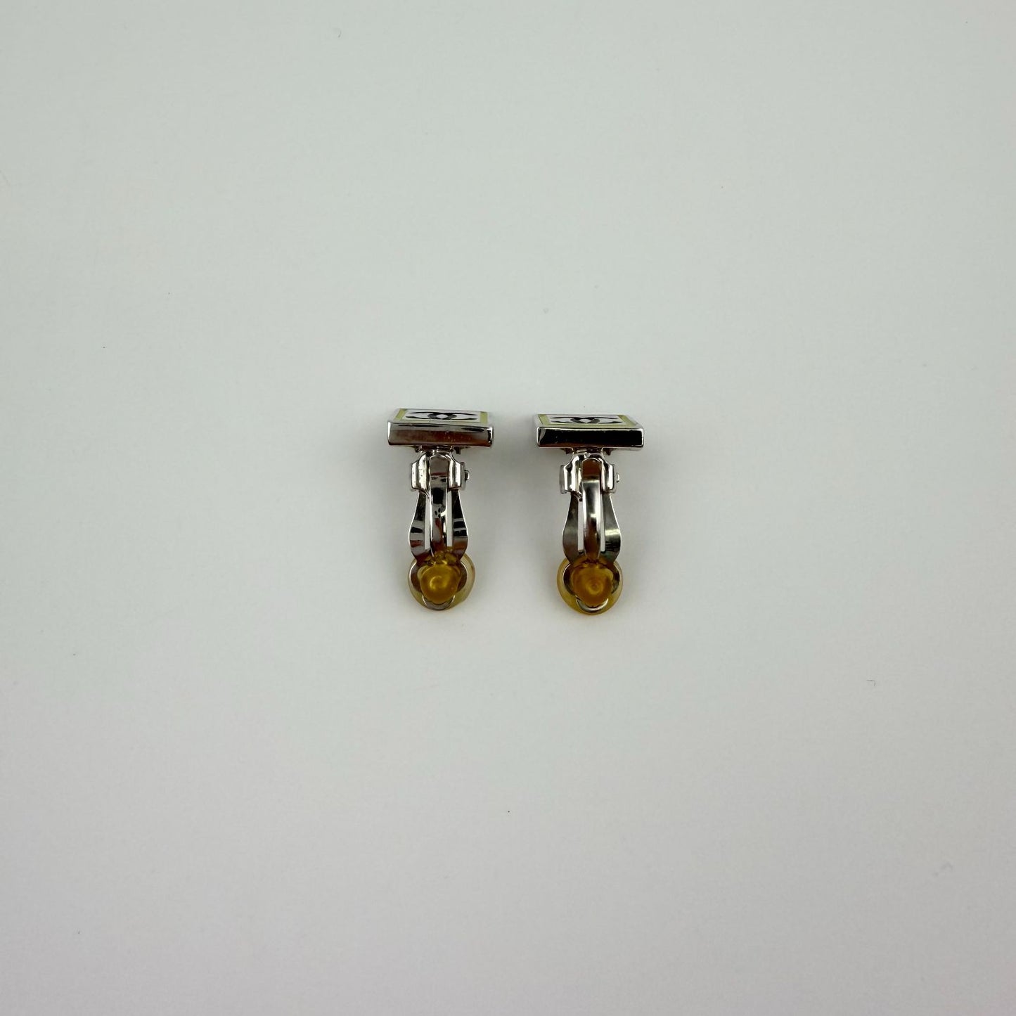 Chanel CC Logo Earrings Silver Vintage — view 2
