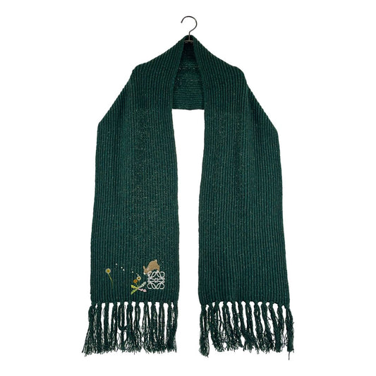 Loewe Suna Fujita Embroidered Scarf Green