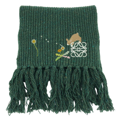 Loewe Suna Fujita Embroidered Scarf Green — view 2