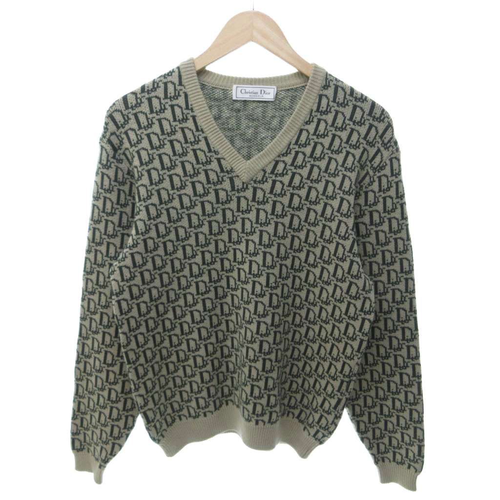 Dior Monsieur Trotter Knit Sweater Neck Green HW
