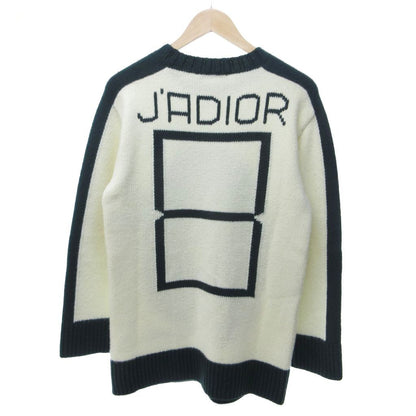Dior Non ET Non! Long Sleeve Knit Sweater Wool Cashmere Blend White 38 HW — view 2