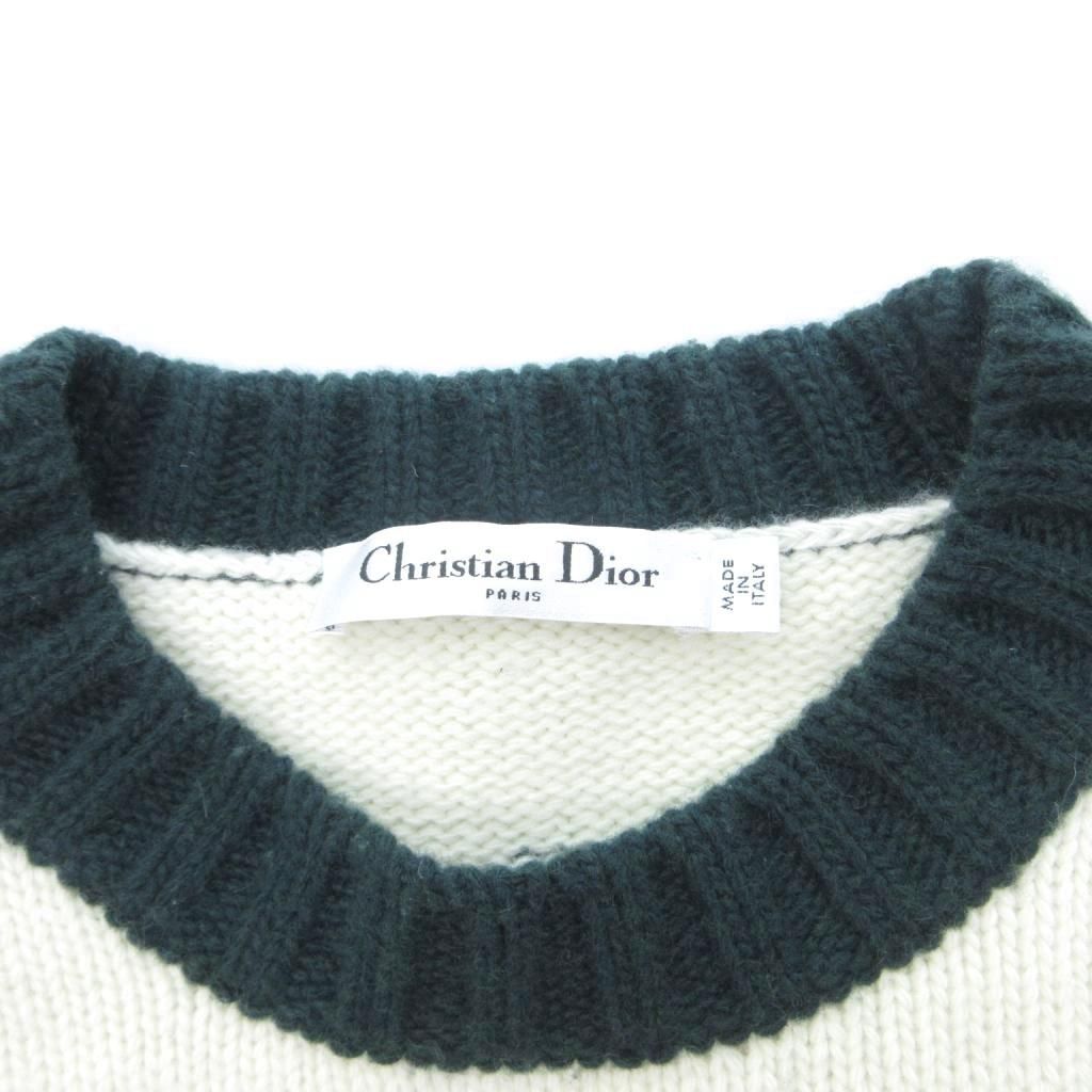 Dior Non ET Non! Long Sleeve Knit Sweater Wool Cashmere Blend White 38 HW — view 6