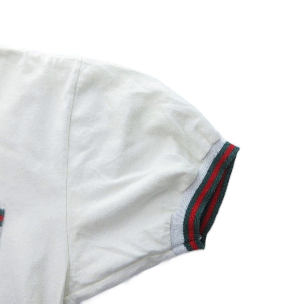 Gucci Vintage Polo Shirt Short Sleeve Sherry Line Interlocking Logo White HW — view 4