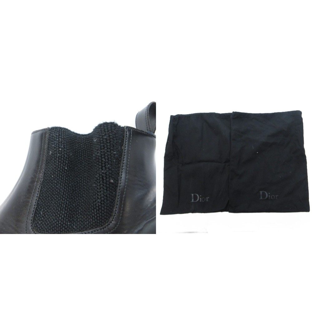 Dior Homme Hedi Slimane Era Side Gore Boots Plain Toe Wood Sole Leather 42 HW — view 9