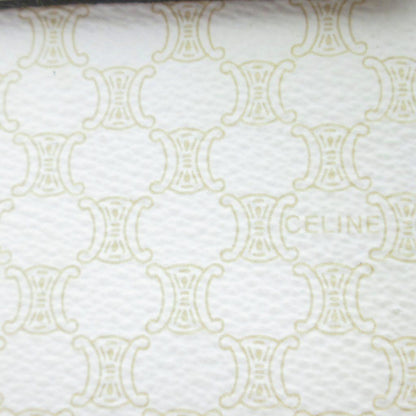 Celine Vintage White Macadam Triomphe Double Flap Handbag Logo HW — view 6