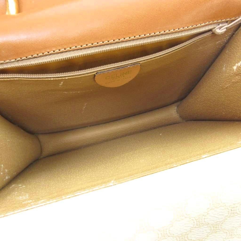 Celine Vintage White Macadam Triomphe Double Flap Handbag Logo HW — view 7