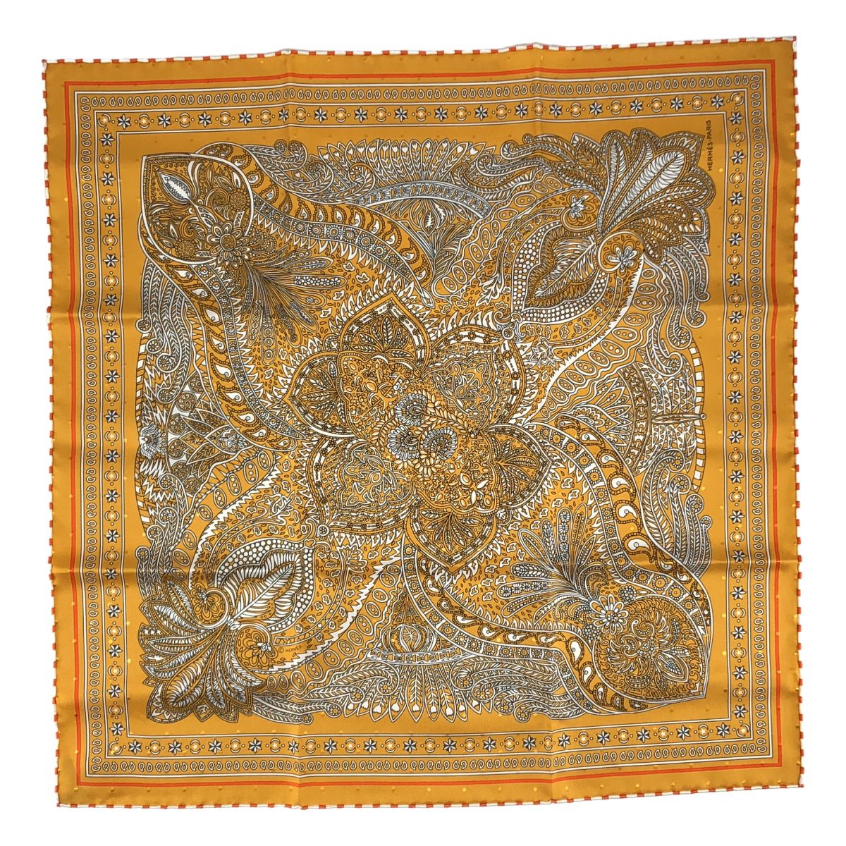 Hermes Jardin Maharani's Garden Carre 55 Scarf Orange