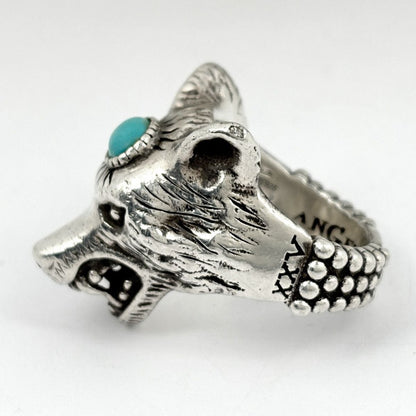 Gucci Anga Forest Wolf Head Ring 925 Sterling Silver — view 3