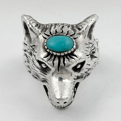 Gucci Anga Forest Wolf Head Ring 925 Sterling Silver — view 2