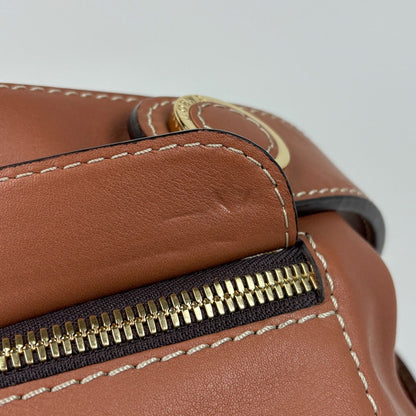 Loewe Logo Shoulder Bag Leather Brown — view 4