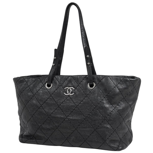 Chanel on the Road Tote CC Logo Leather Black
