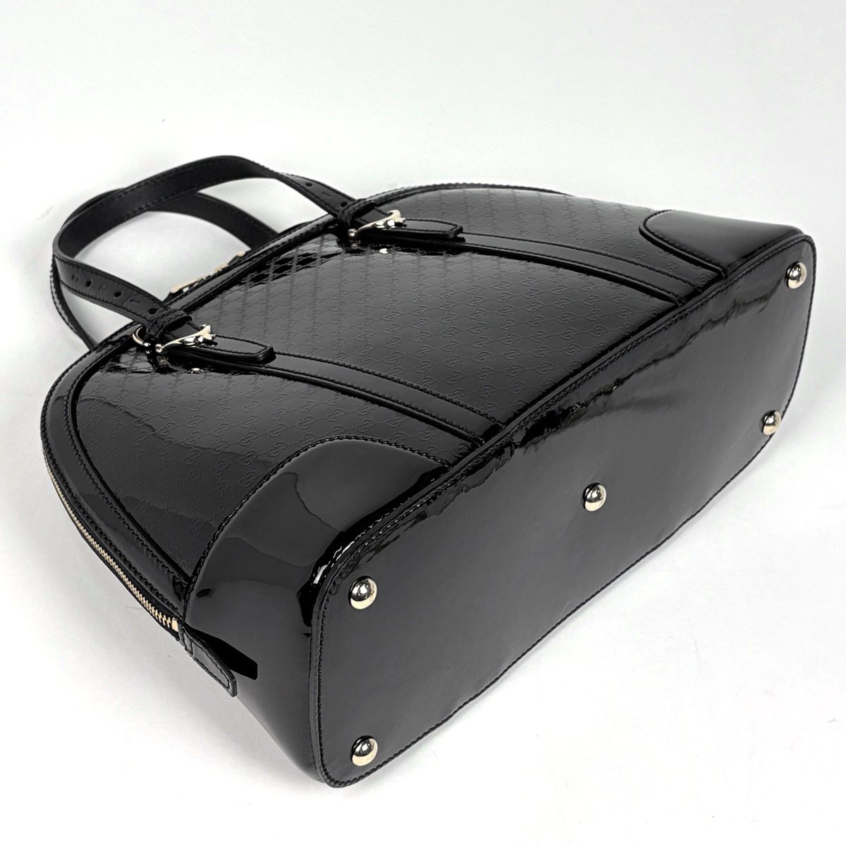 Gucci Micro Guccissima Handbag 2-Way Enamel Nice Patent Leather Black — view 2