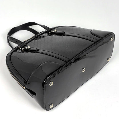 Gucci Micro Guccissima Handbag 2-Way Enamel Nice Patent Leather Black — view 2
