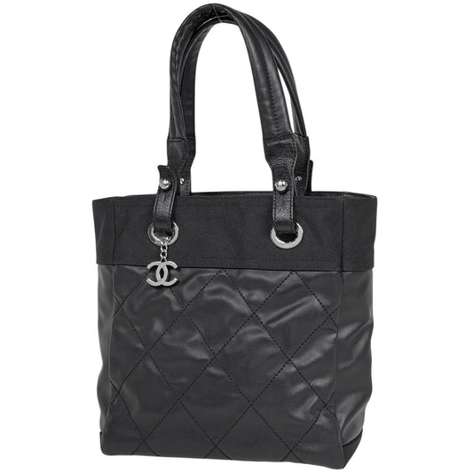 Chanel Paris Biarritz Tote PM CC Logo Black