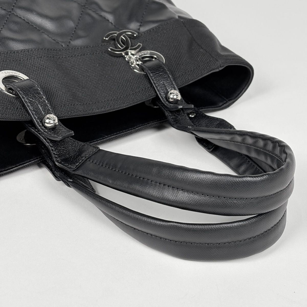 Chanel Paris Biarritz Tote PM CC Logo Black — view 6