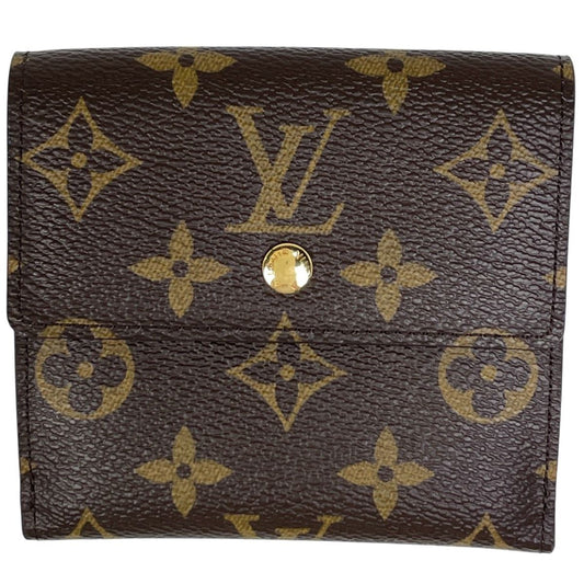 Louis Vuitton Portefeuille Elise Hook Trifold Wallet Monogram Brown