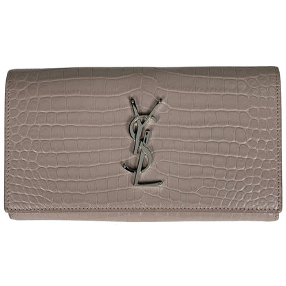 Saint Laurent Logo Bifold Wallet Leather Pink