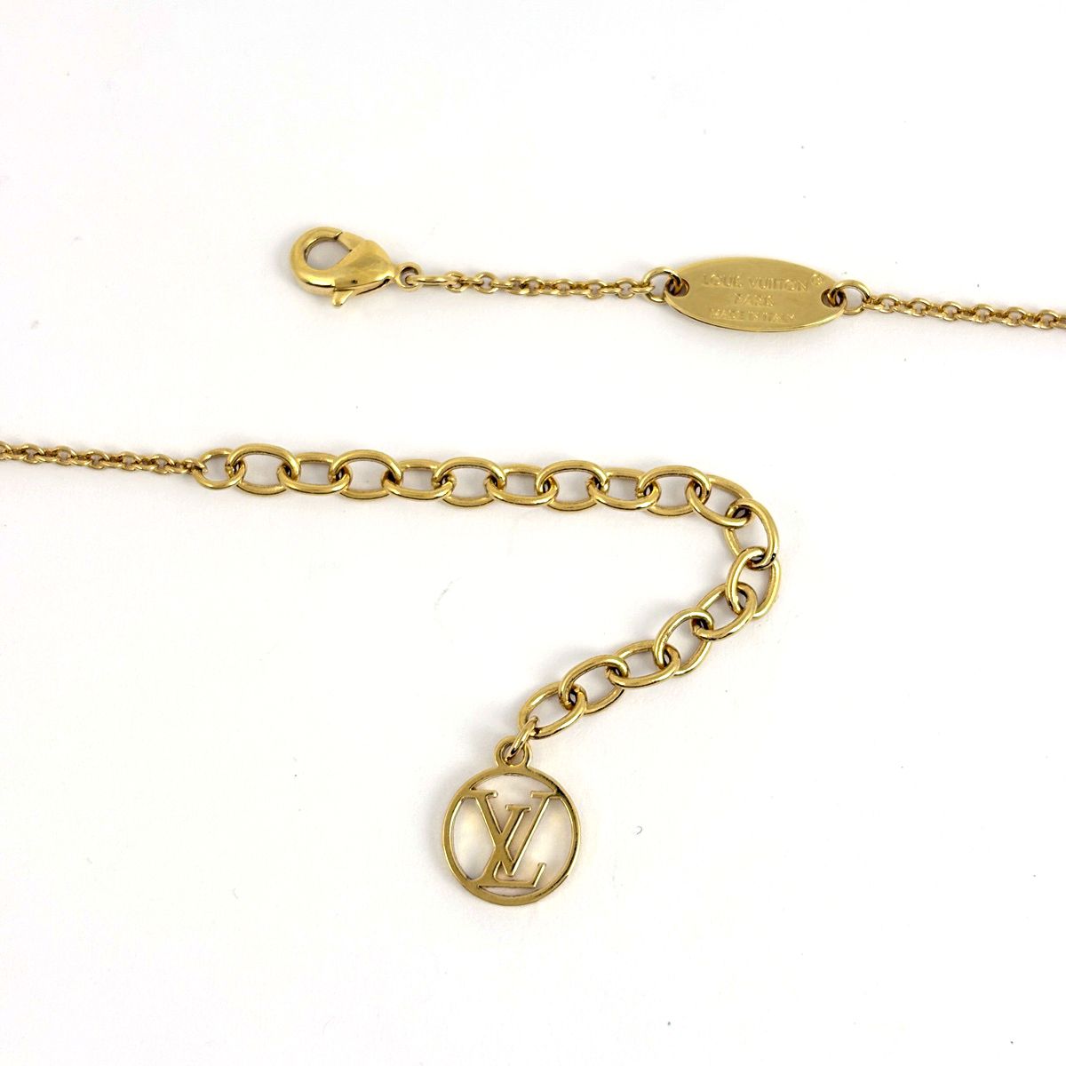 Louis Vuitton Necklace LV Iconic Enamel Logo Gold Plated Pink — view 3
