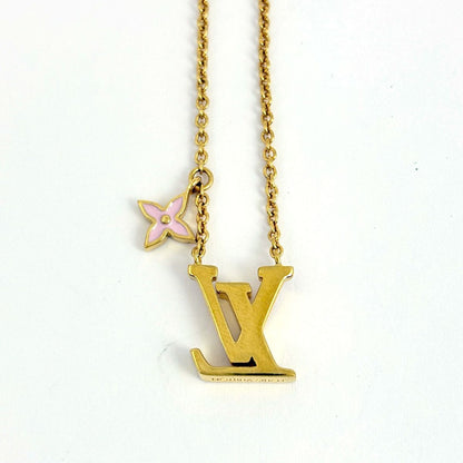 Louis Vuitton Necklace LV Iconic Enamel Logo Gold Plated Pink — view 2