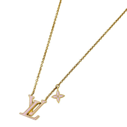 Louis Vuitton Necklace LV Iconic Enamel Logo Gold Plated Pink